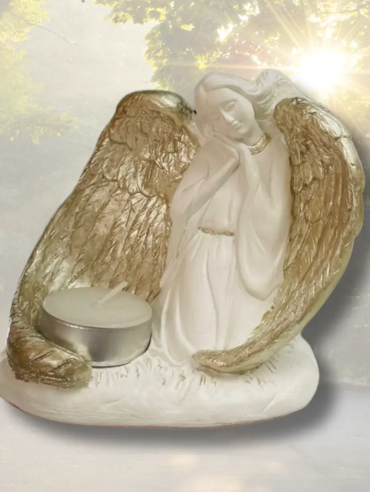 Ángel porta vela, precio 60k